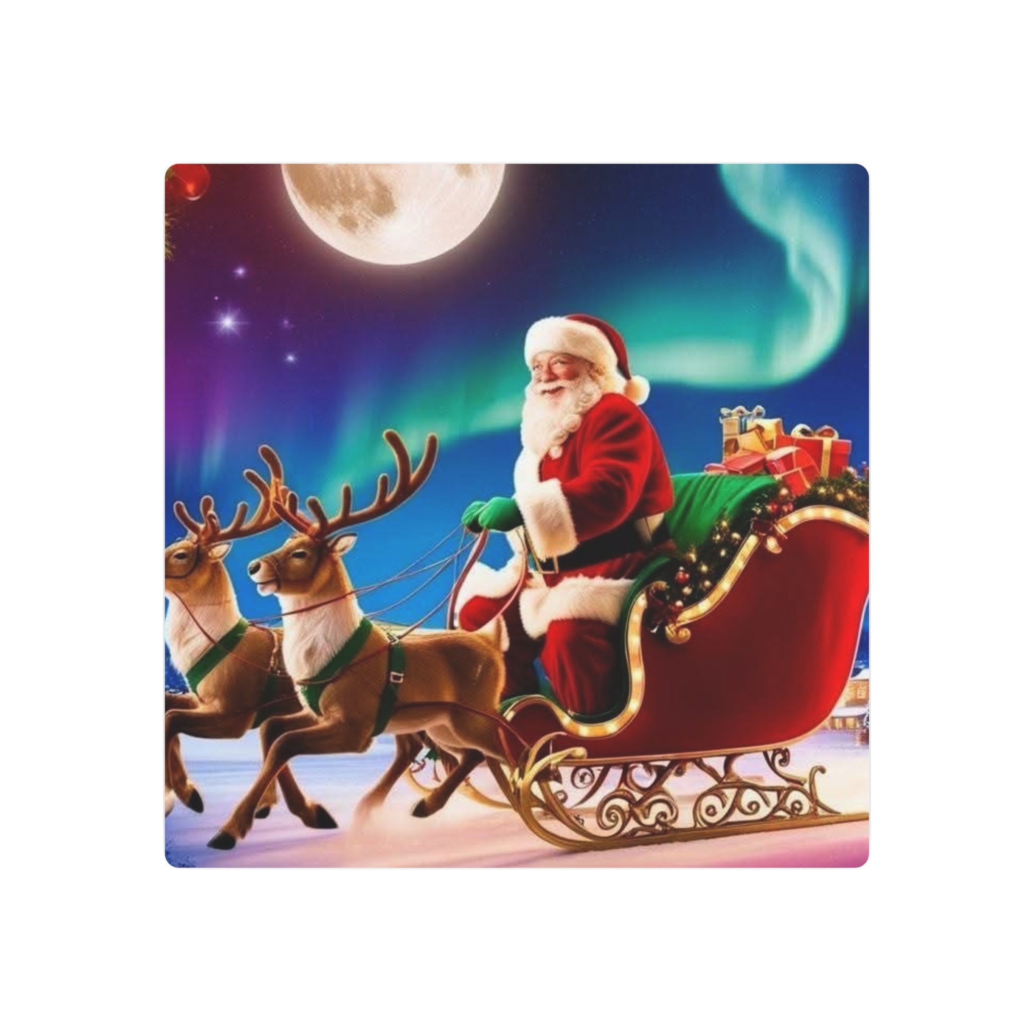 Santa Sleigh Ride Metal Wall Art