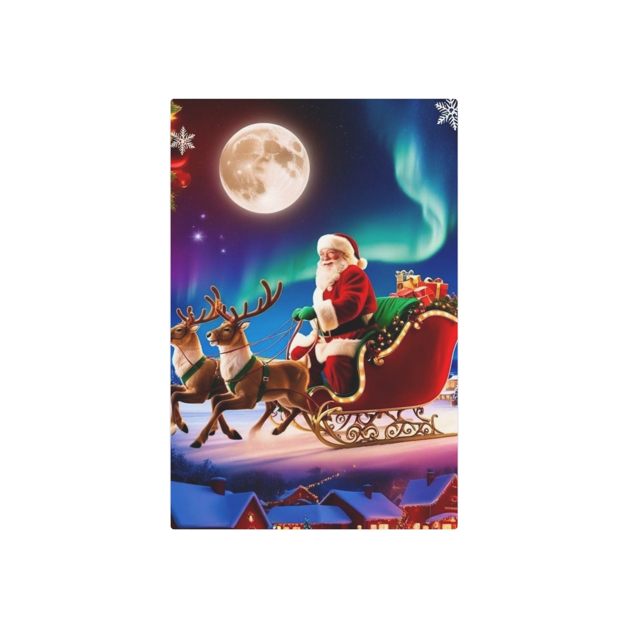 Santa Sleigh Ride Metal Wall Art