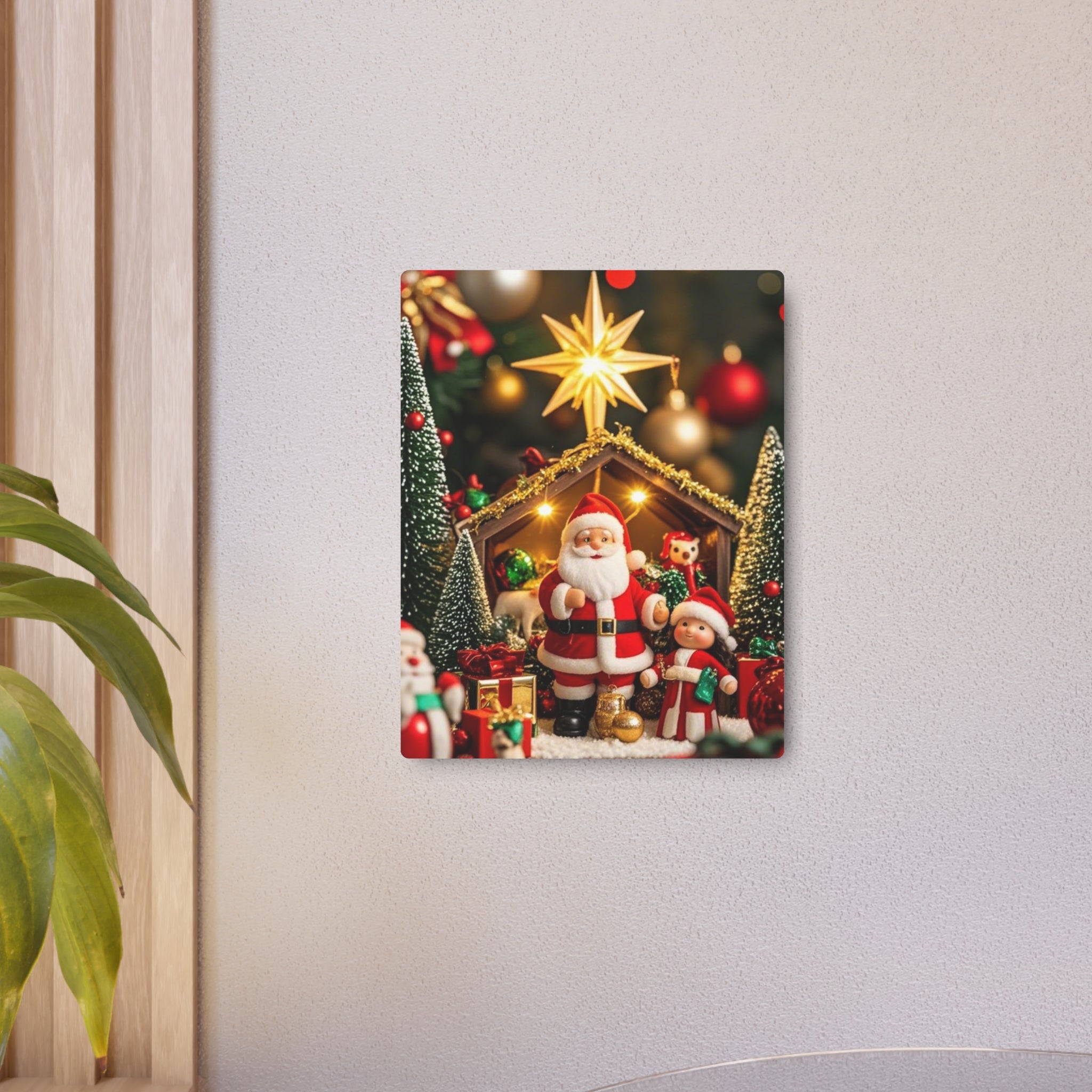 Santa & Nativity Scene Metal Wall Art – 11x14
