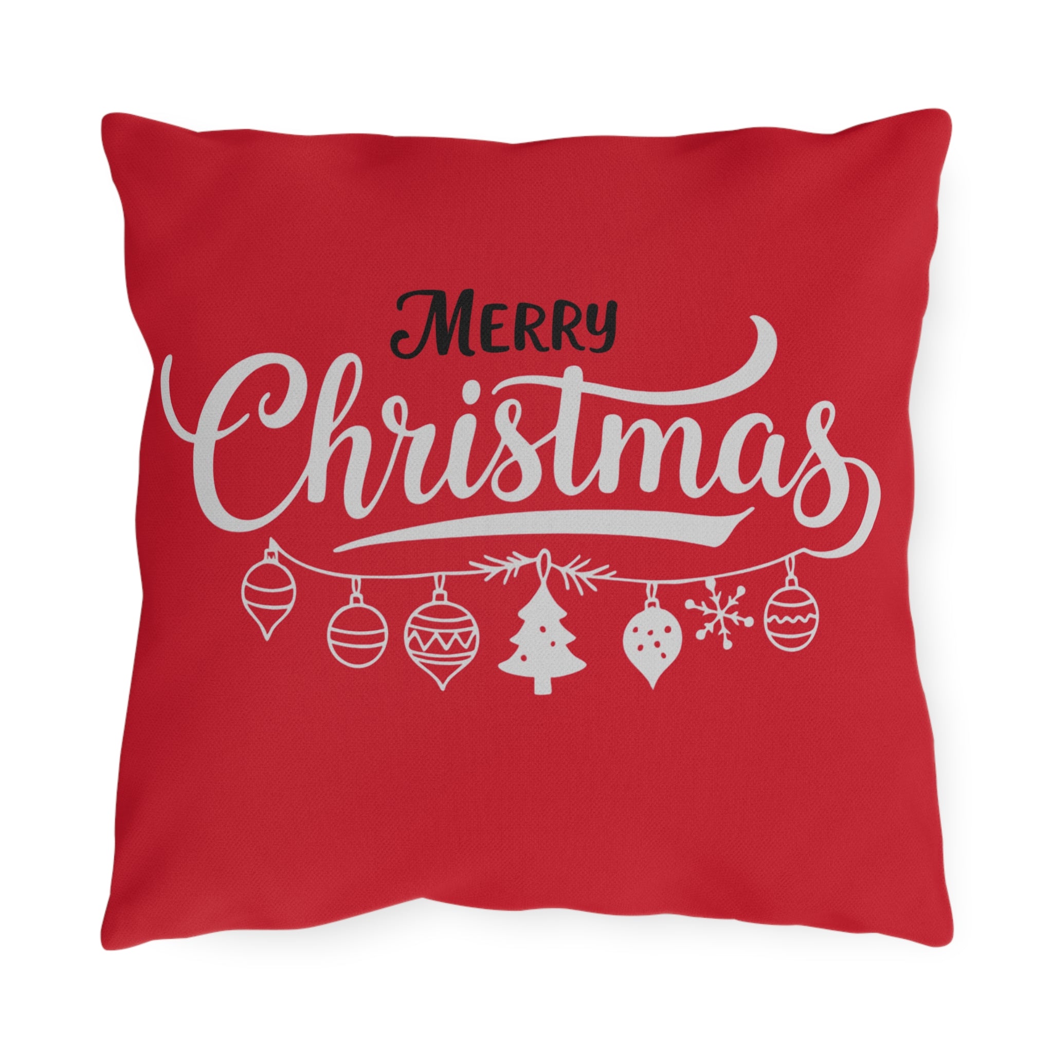 Merry Christmas Decorative Pillow Cover – Red Festive Cushion for Holiday Home Décor