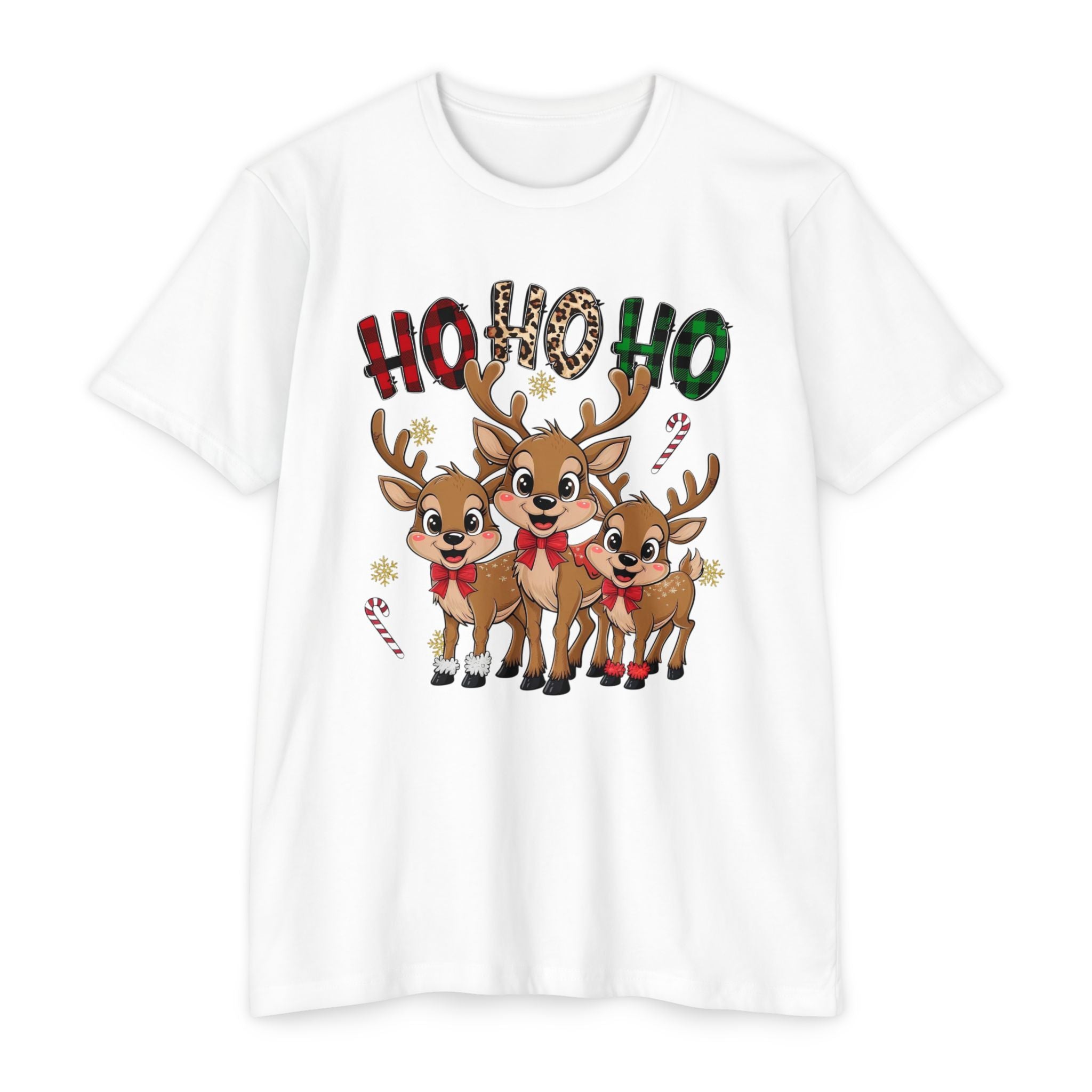 Ho Ho Ho Reindeer Christmas T-Shirt – Cute Holiday Graphic Tee
