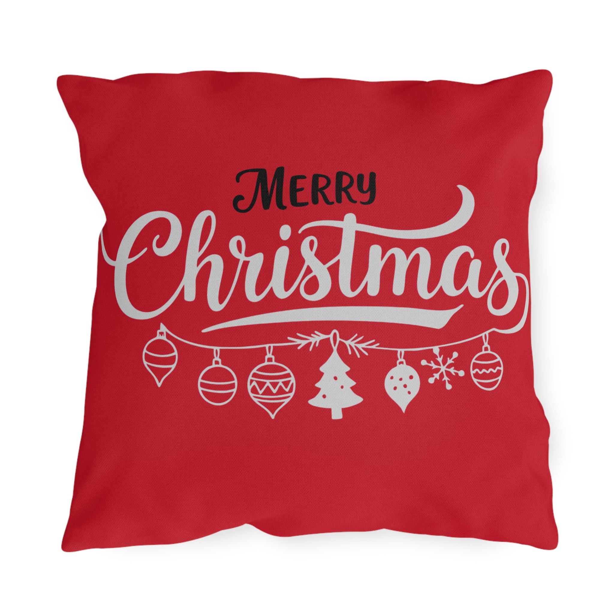 Merry Christmas Decorative Pillow Cover – Red Festive Cushion for Holiday Home Décor