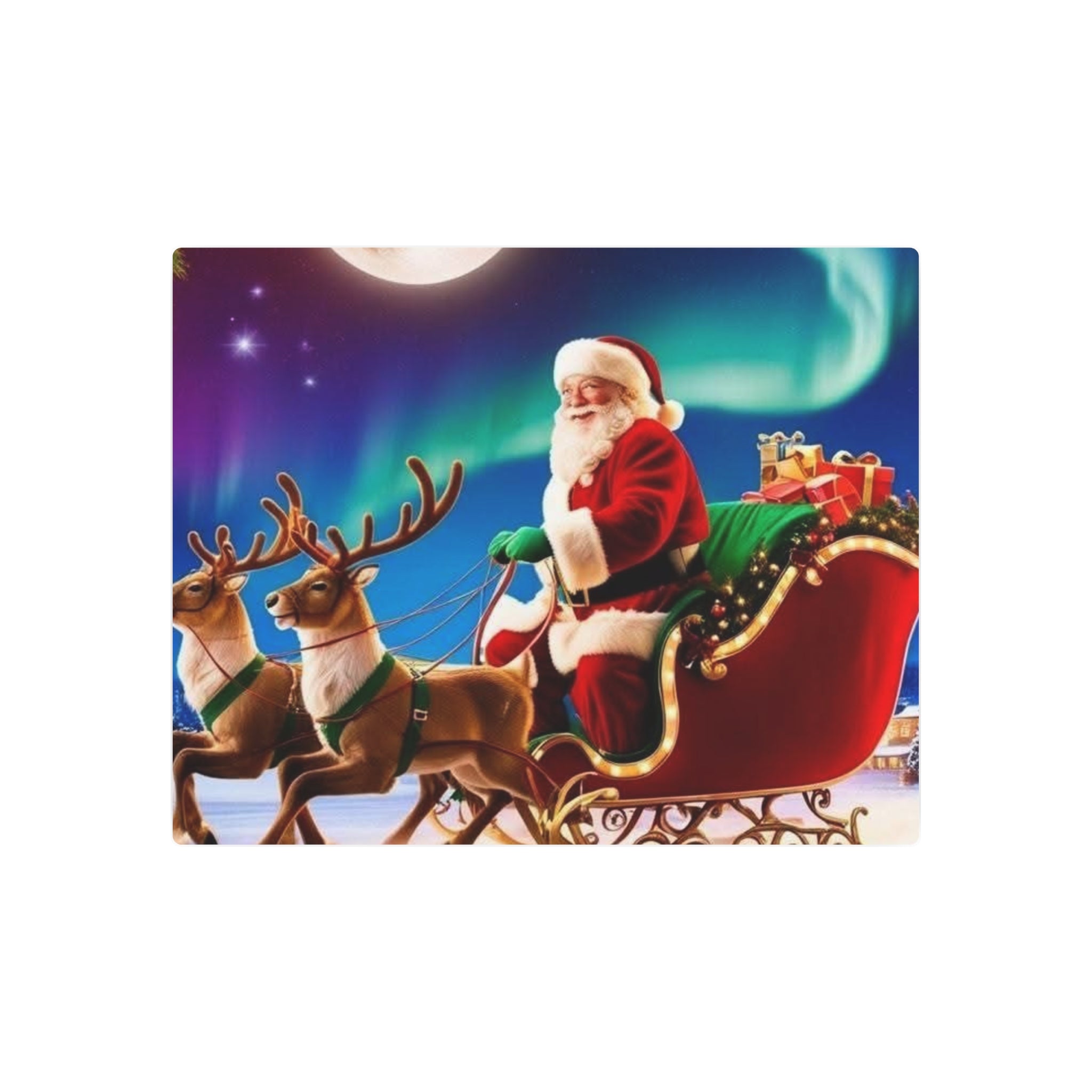 Santa Sleigh Ride Metal Wall Art
