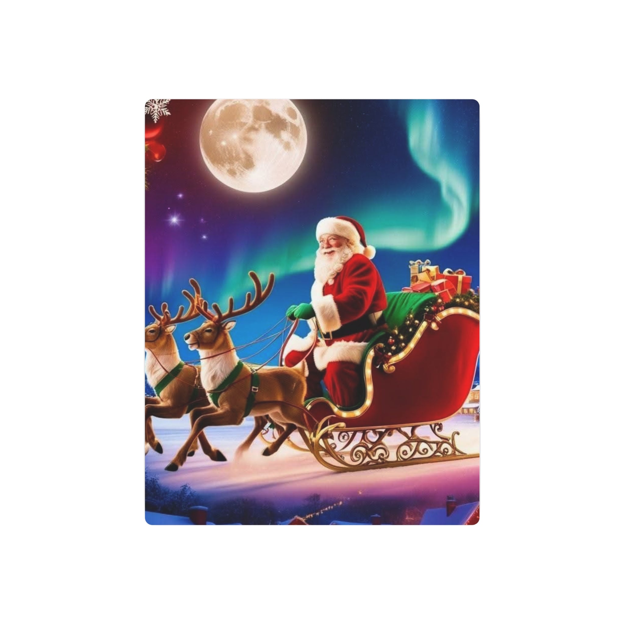 Santa Sleigh Ride Metal Wall Art