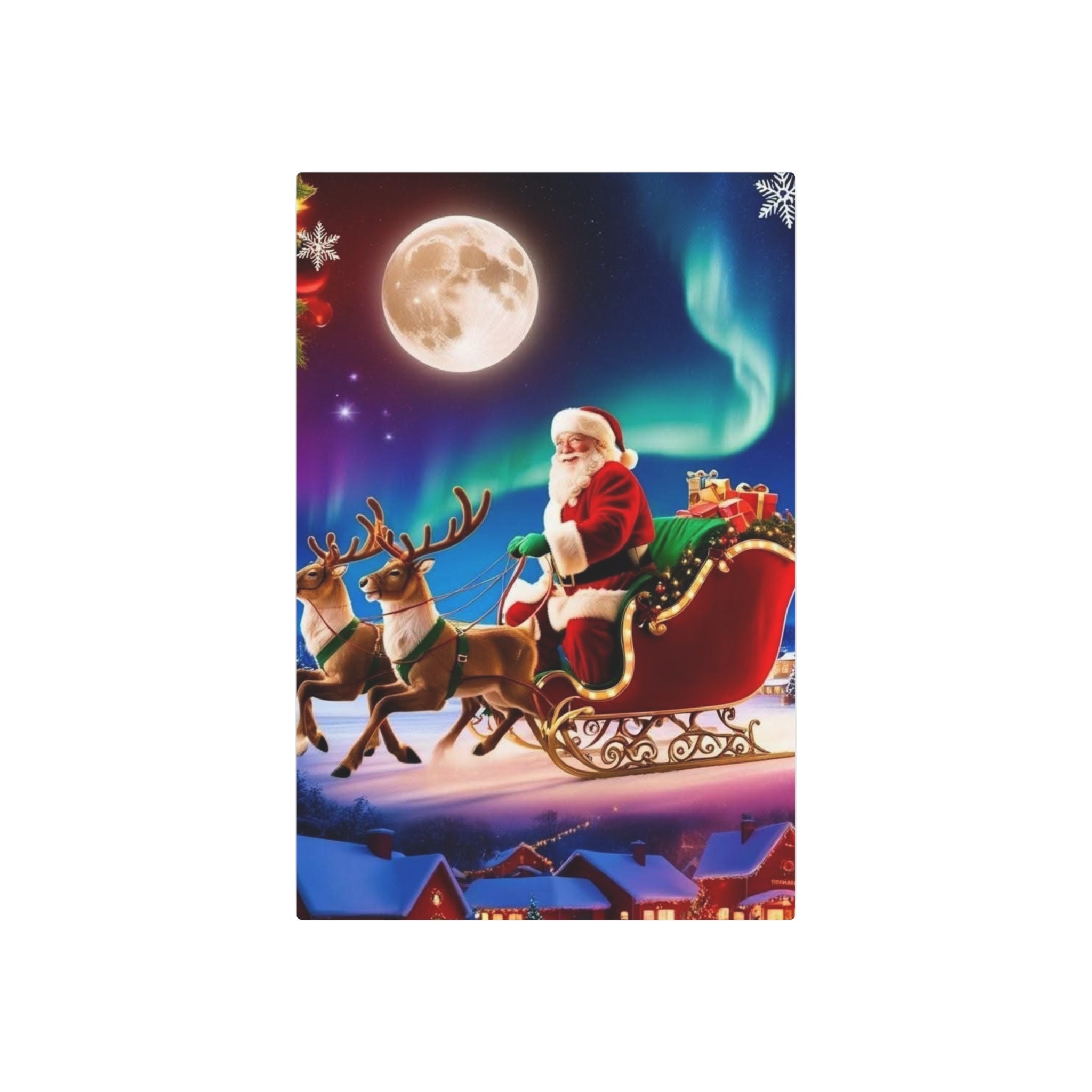 Santa Sleigh Ride Metal Wall Art