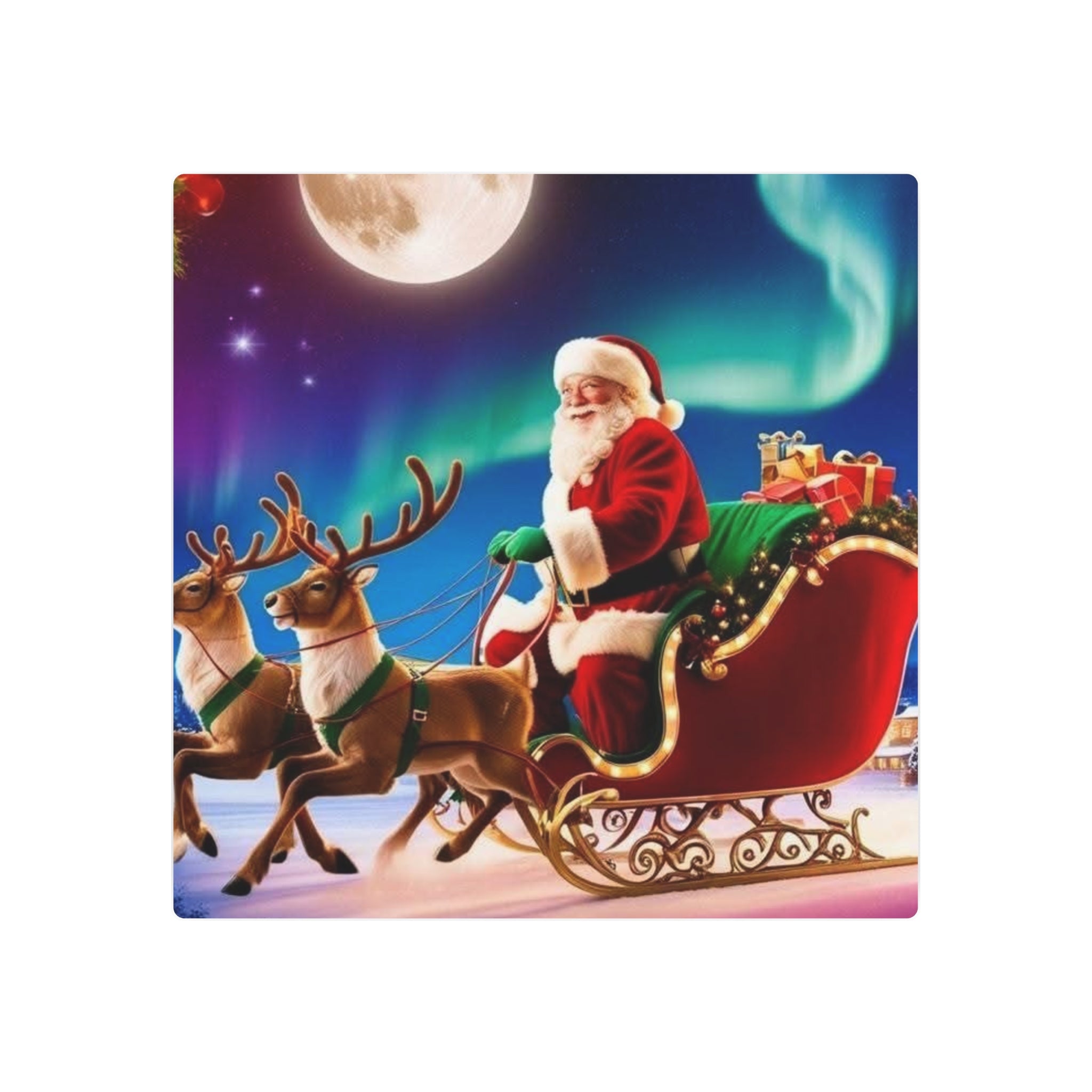Santa Sleigh Ride Metal Wall Art