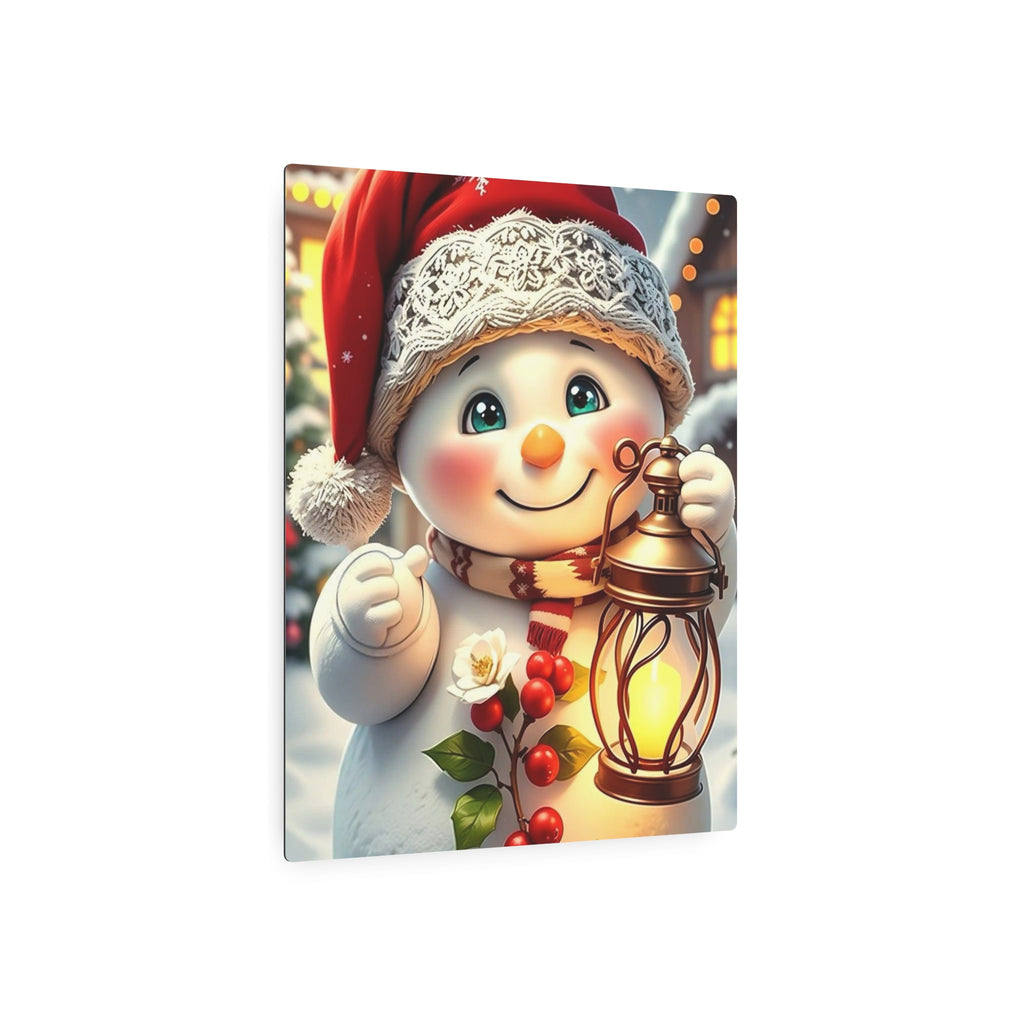 Snowman with Lantern Metal Wall Art – Christmas Decoration