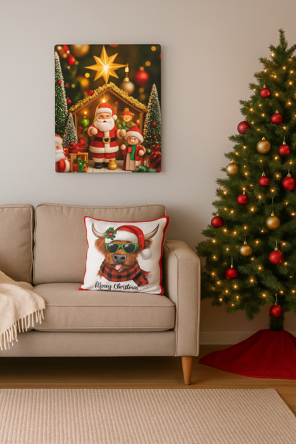 Santa & Nativity Scene Metal Wall Art – 11x14