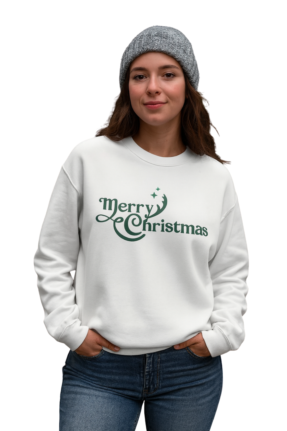Merry Christmas Sweatshirt – Minimalist Holiday Crewneck for a Cozy Winter Look