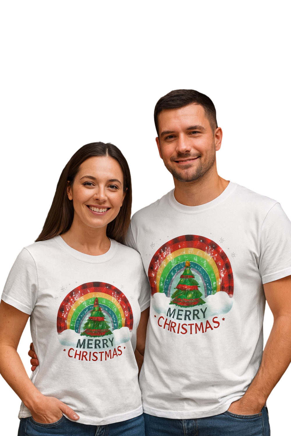 Merry Christmas Rainbow Tree T-Shirt – Festive Holiday Tee