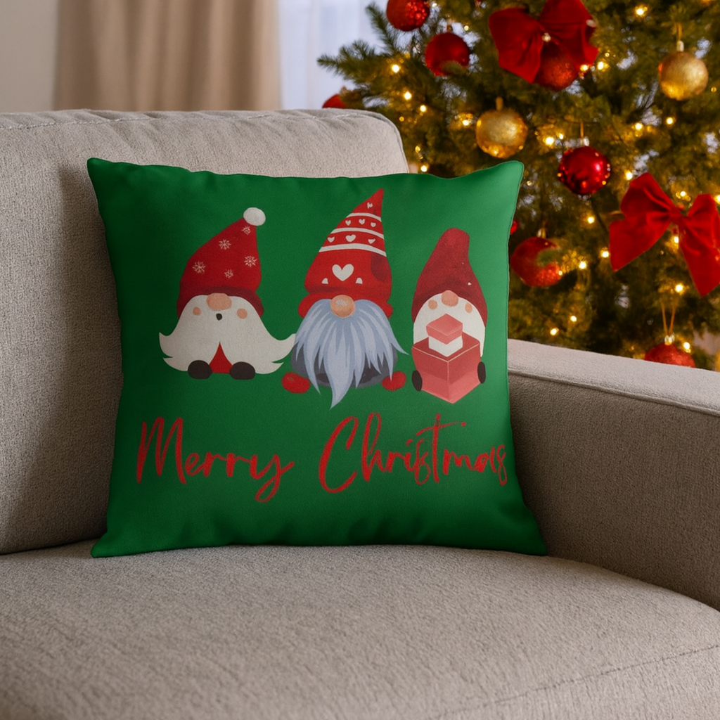 Christmas Gnome Throw Pillow – Festive Holiday Cushion