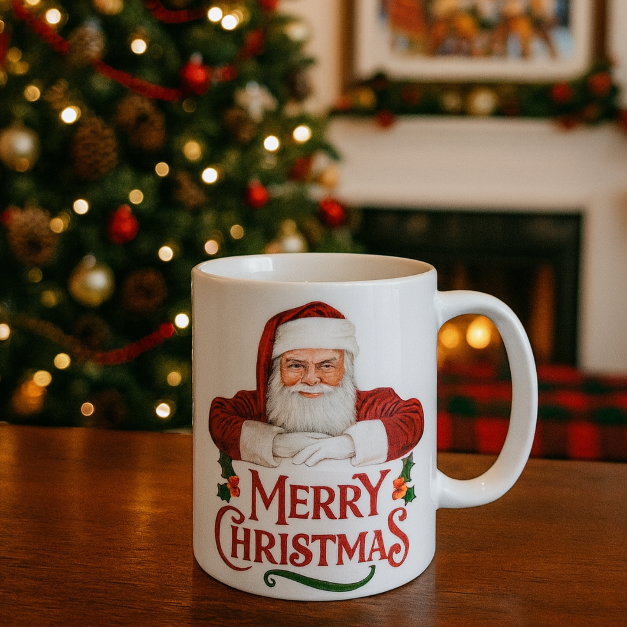 Santa Claus Merry Christmas Mug – Festive Holiday Coffee Cup